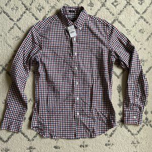 J. Crew Men's blue and red Gingham shirt
